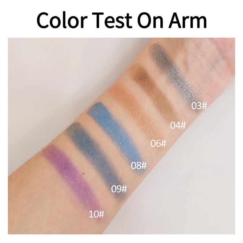 Erinde Grey Glitter Eyeshadow Palette, Matte Glitter Eyeshadow Palette, Waterproof