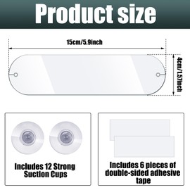 RattanView Ez Pass Holder Transponder Holder for Car Windshield Ez Pass Mounting Strips with Adhesive and Strong Suction Cups for Visor Accessories, Easy to Install and Remove(6 Pcs)