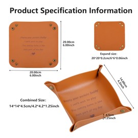 First Fathers Day for New Dad from Daughter Son Fathers Day from Wife New Dad Gifts for Men PU Leather Valet Tray for Men Christmas Birthday Gifts for Men Dad Husband Gifts from Wife