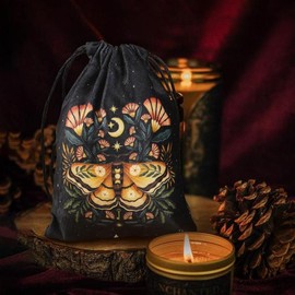 Velvet Tarot Bag, 1 Count Exquisite Butterfly Printed Dice Tarot Card Bag, Multifunctional Bag for Home Dormitory Office School, Festival  Decor - Color: multicolor2, Specification: one-size