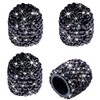 Valve Stem Caps, 4 Pack Handmade Black Crystal Rhinestone Universal Car Tire Valve Caps Chrome,Attractive Dustproof Bling Car Accessories - Black Diamond