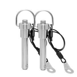 Generic Pin Dia.8mm Quick Release Pin Ball Lock Pins Button Type with Ring Handle，Stainless Steel Pull Quick Lock Pins Length 10-100mm,Free Lanyard Cable-2Pack (Clamping Length(L):39mm)