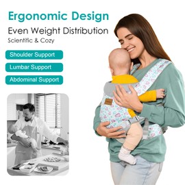 YooxArmor Baby Carrier for Newborns from Birth, Ergonomic Cosy and Lightweight Baby Belly Carrier with Neck Support, Back Carrier, Baby Carry Bag, Suitable for 3-15 kg