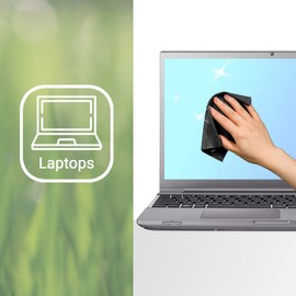 Eco-Fused Microfiber Cleaning Cloths - 12 Pack - for Cleaning Glasses, Spectacles, Camera Lenses, iPad, Tablets, Phones, iPhone, Android Phones, Laptops, LCD Screens and Other Delicate Surfaces