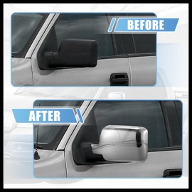 Hihaha Pair Car Exterior Chrome Plated Power Full Mirror Cover Cap for Ford F150 2004 2005 2006 2007 2008 Replacement Durable Material