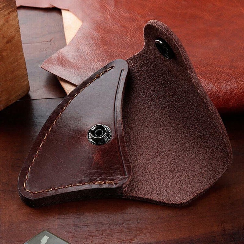 TEAMWILL 1pc Durable Leather Axe Holster Hatchet Head Cover Axe
