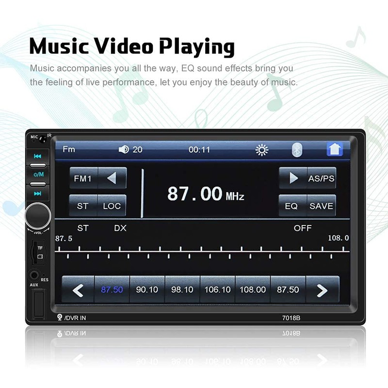 Camecho Car Radio Double Din Car Stereo 7" LCD Touch