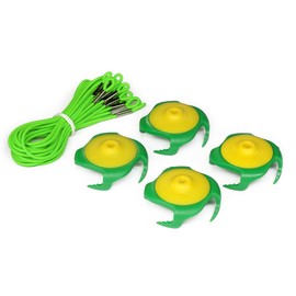 Tee Claw Golf Tee Holder, Great for Golf, Baseball and Softball for Putting Training Aid, Foot Placement, for Indoor and Outdoor Training, Made in USA (4 Pack Yellow/Green)