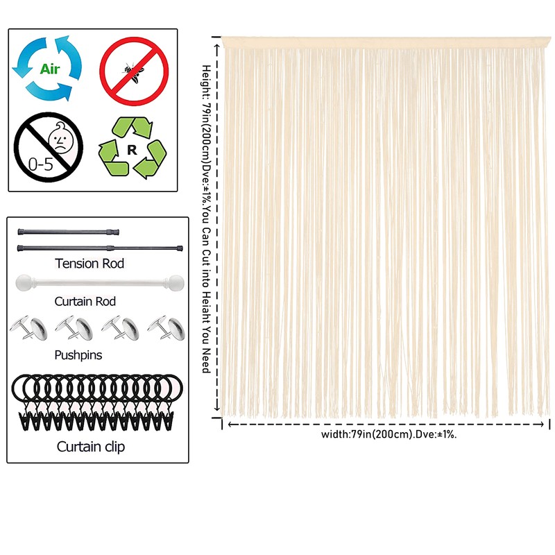 HSYLYM String Door Curtain Window Decorations Room Divider Room Decorations