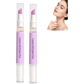 Lápiz de aceite para cutículas con empujador de cutículas de cerámica, lápiz para el cuidado de las uñas para remover padrastros y reparar cutículas, lápices aceites removedores cutículas suave (2PCS)
