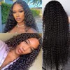 FANCEE Black Long Kinky Curly Wig 13x4x1 T Lace Middle
