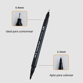 LEIDSANY Rotulador acuarelable de 60 colores (0,4 mm/1-2 mm),Rotulador pincel no tóxico para principiantes,estudiantes,aficionados