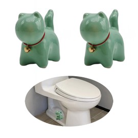 Paquete de 2 tapas para tornillos de inodoro para gatos, fundas decorativas, divertidas fundas de cerámica para tornillos de inodoro, tapas universales para tornillos de inodoro, tapas para tornillos