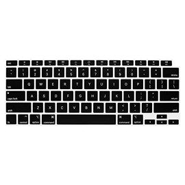 ProElife Ultra Thin Keyboard Cover Skin for 2021-2020 MacBook Air 13 Inch Model A2337 Apple M1 Chip A2179 (U.S Layout) with Touch ID Accessories Keyboard Silicone Protective Skin (Black)