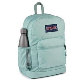 JanSport Cross Town Plus Backpack - Large Main Compartment, Side Water Bottle Pocket, 15-Inch Padded Laptop Sleeve - Faded Sage