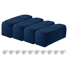 sourcing map 4pcs Stretch Armrest Covers for Chairs/Sofas, Couch Arm Covers with Twist Pin, Furniture Protector Slipcovers for Sofa Chair Recliner Navy Blue
