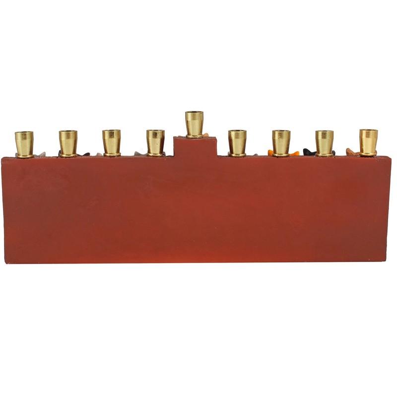 Aviv Judaica Hanukka Cat Menorah - 3D Sculptured Cats and
