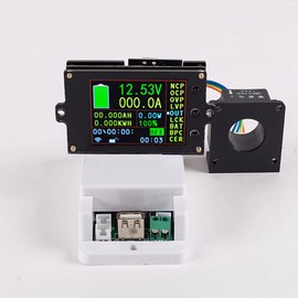 Wireless Hall DC Voltage and Current Meter, Multi-Function Color LCD Screen DC Voltage Ammeter Power Meter Watt Tester Electric Digital Voltage Tester (500V 500A)
