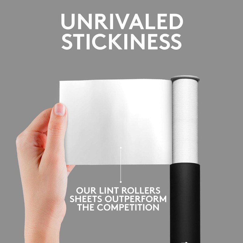 Flint Classic Black Retractable Mini Lint Roller with 30 Extra