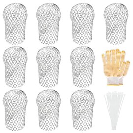 10 Pack Downspouts Gutter Guard Aluminum Filter Strainer Expandable Gutter Downspout Guards Gutter Downspout Protectors for Preventing Blockage from Leaves, Debris