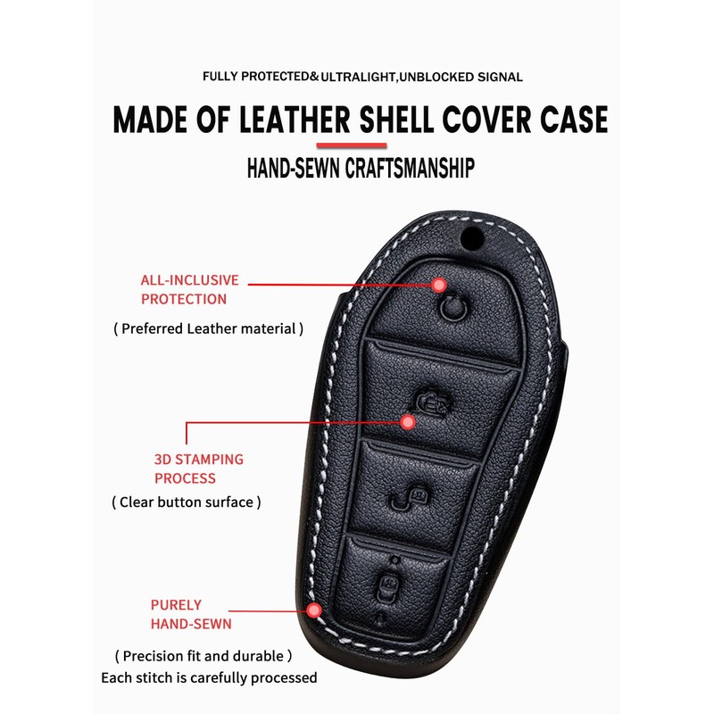 ontto Leather Car Key fob Cover fit for BYD Atto