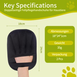 KLINNA 2 Stück Fellhandschuh Katze & Hund für sanfte Fellpflege und Glattes Gesundes Fell, Effektiver Tierhaarentferner Pet Hair Remover Glove, reinigt Clothes Sofas Carpets