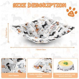 Cunhill 4 Pcs Cotton Microwave Bowl Cozy Holders for Hot Food Hot Pads Soup Bowl Potholders Heat Resistant Multipurpose Quilted Safe Holders for Kitchen Plate Supply(White,Dog Style)