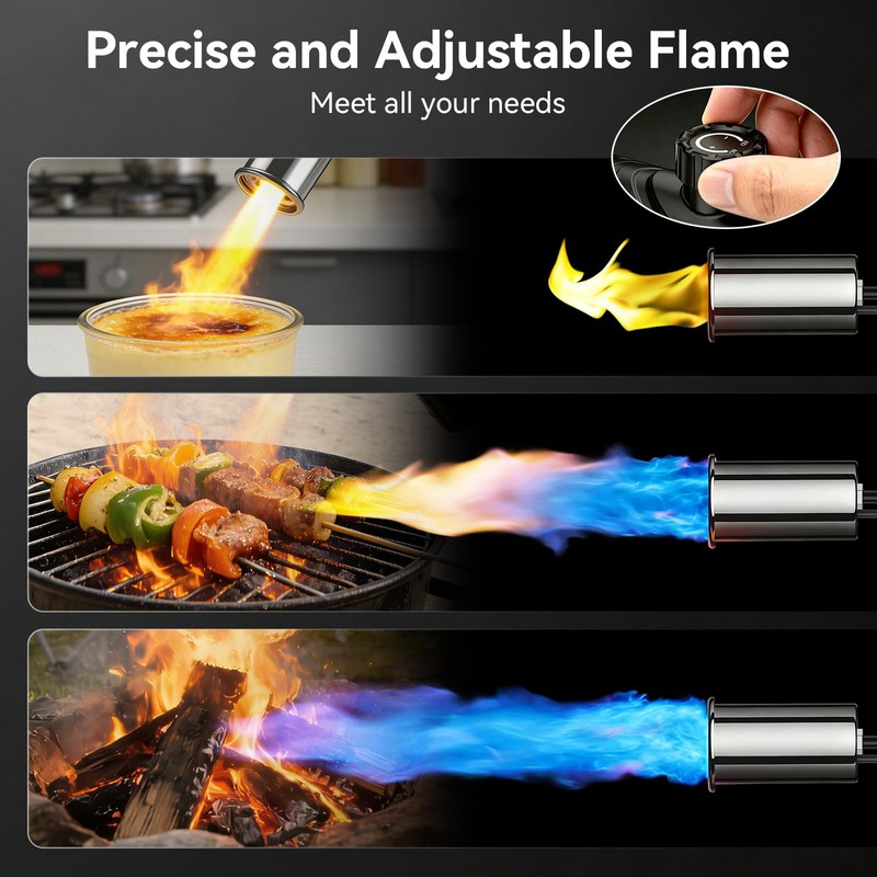 Kimmzii Propane Torch with Felt Storage Pouch, One-Tap Max Flame,