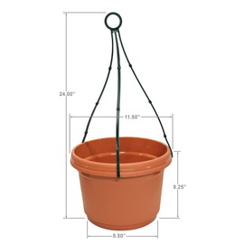 Austin Planter Hanging Flower Pots with Hangers, 11 inch, Terra Cotta, 5 Pack, seedlings Planter, Nursery Planter, Colorful Flower Planter, Seed Starting Pot with Hanger