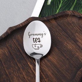 Grammy Grandma Xmas Christmas Gifts for Nana Granny Tea Spoon Gift for Grandma Grandmother Birthday Retirement Gifts for Grandma Tea Lovers Gifts for Women Nana Grandma Engraved Spoon