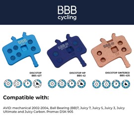 BBB cycling Disc Brake Pads Sintered SRAM & Avid Compatible Perfect For Highspeed & Downhill Pre Sanded DiscStop HP Sintered BBS-42S