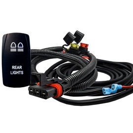 10ft. Pulse Power Bus Bar Plug & Play Wire Harness with On/Off Rocker Switch for Rear Lights Compatible with Polaris Xpedition XP ADV Ultimate Northstar Premium