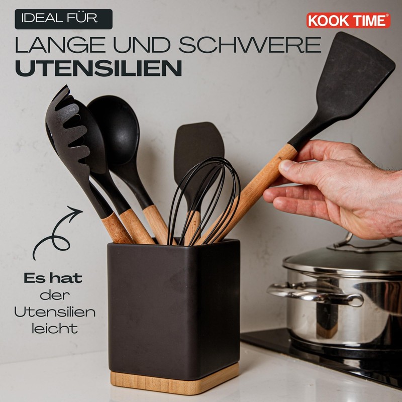 KOOK TIME Kitchen Utensil Holder - Utensil Holder Kitchen Made