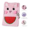 PESLNG Secret Diary Girl with Lock, Plush Notebook with Padlock,