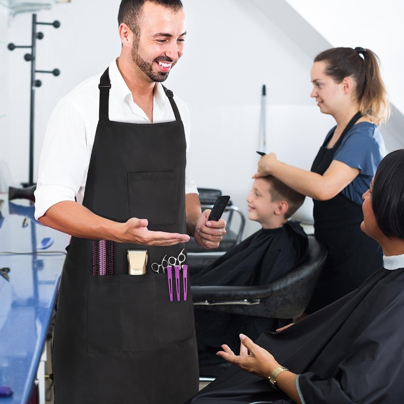 Noverlife Hair Stylist Apron with 4 Pockets, Hair Resistant 34