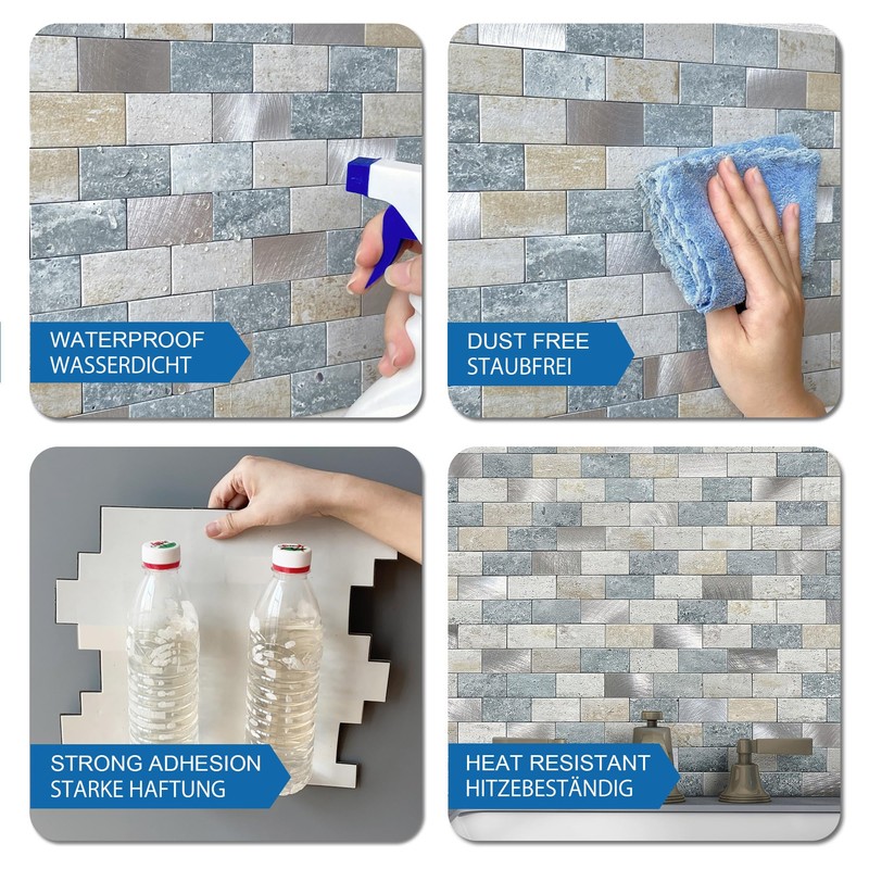 M MOFIT Peel and Stick Brick Backsplash for Kitchen,Back Splash