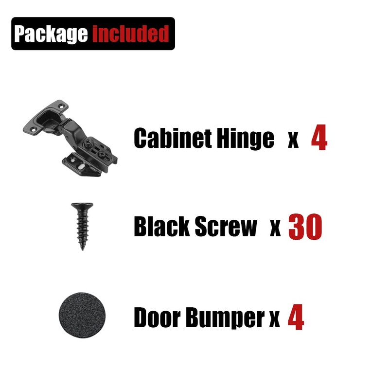 JQK Cabinet Hinges Black, 100 Degree Soft Closing Insert Door