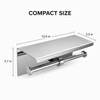 Dual Roll Toilet Paper Holder with Shelf – Stainless Steel