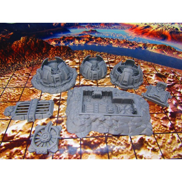 The Printpire 7 pc Underground Bunker Ventilation Terrain Scenery Miniature