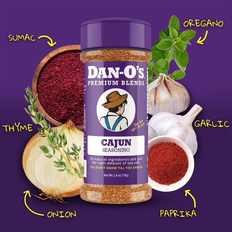 Dan-O's Cajun Seasoning, 2.8 oz Bottle, 2 Pack, Spicy Seasoning