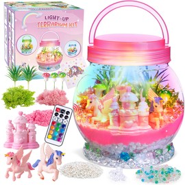 MELAND Unicorn Terrarium Kit for Kids, Craft Kits for Kids Girls Birthday Presents, Unicorn Gifts for Girls 5 6 7 8 + Years Old