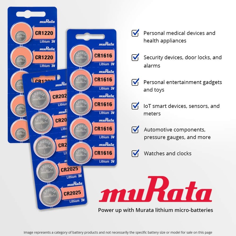 Murata CR2450 Battery DL2450 ECR2450 3V Lithium Coin Cell (20