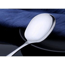 CISHNOU Serving Spoons x 2, Slotted Spoons x 2, 8.46 inches Utility Advanced Performance Skimmer Perforated, Stainless Steel Serving Spoons Set for Buffet Can Banquet Cooking Kitchen Basics