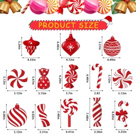 MOLHEM 26PCS Christmas Ceiling Decorations, Christmas Hanging Decorations, Christmas Foil Swirls Candy Decorations, Xmas Decorations, Christmas Tree Decorations for Christmas Holiday Party Decor