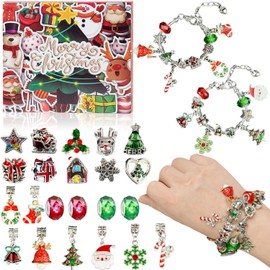 Advent Calendar 2023 Girls, DIY Jewelry Charm Bracelet Making Kit Beads, 24 Days Christmas Countdown Calendar, Stocking Stuffer Christmas Gifts for Girls Kids Teens Women