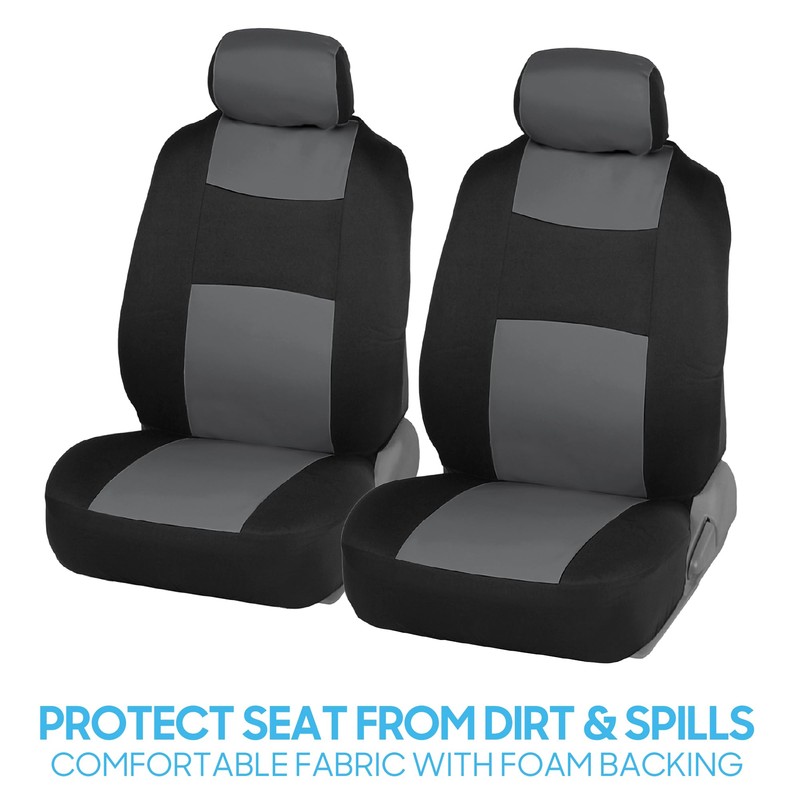 BDK PolyPro Seat Covers Full Set in Gray on Black