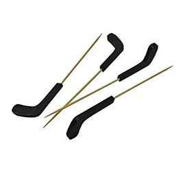 PacknWood 210BBHOCKEY-Bamboo Hockey Picks,Biodegradable Wood Skewer Sticks for Appetizers,Black End Bamboo Picks Fruit Sticks Fancy Bamboo Cocktail Toothpicks for Appetizers,Drinks 4.72”| Case of 1000
