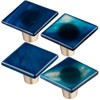 mookaitedecor Set of 4 Blue Agate Slice Cabinet Knobs with