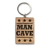 Keys To The Man Cave Metallic Keyring - Gift Idea