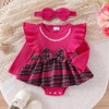 My First Christmas Baby Girl Outfit Newborn Velvet Ruffle Romper